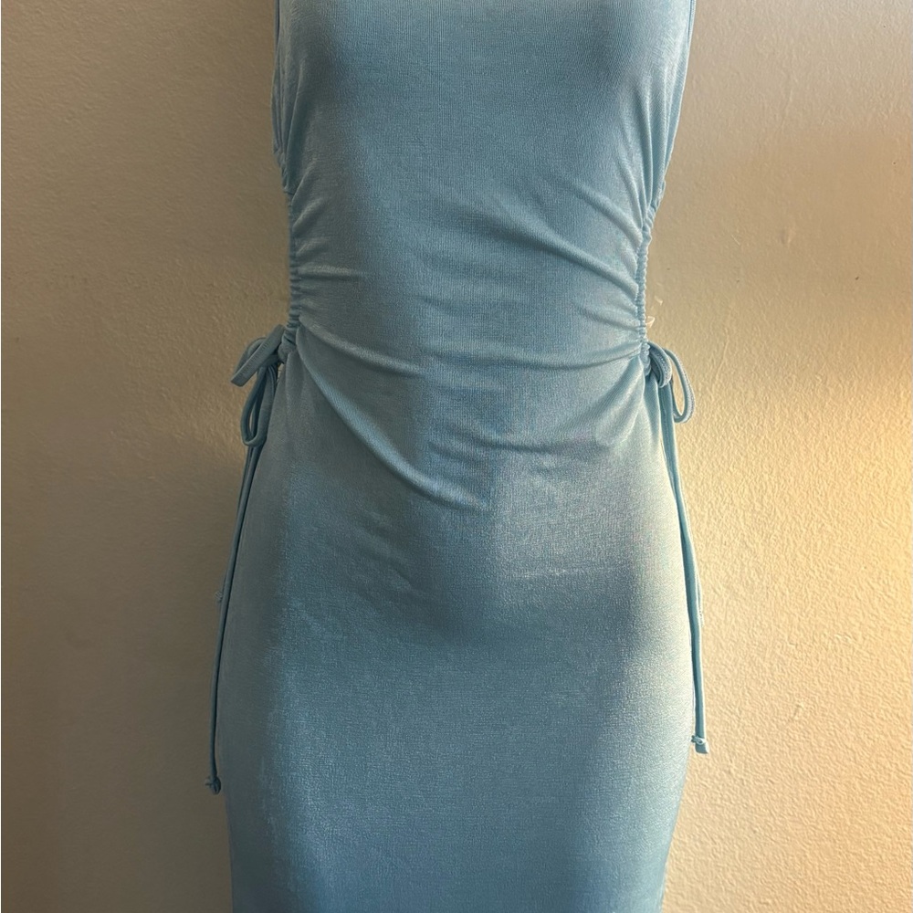 Elegant Blue Sleeveless Dress